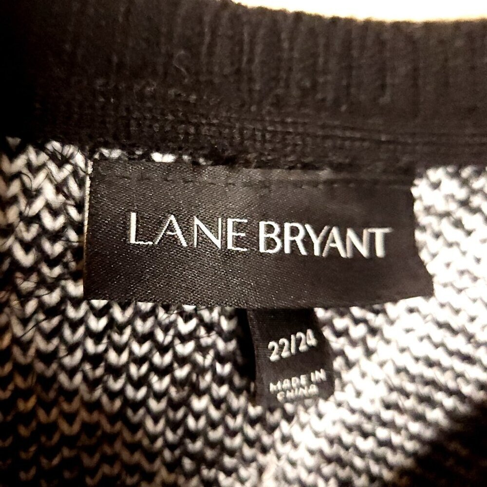 Lane Bryant Womens Black White Eyelash Sweater 22-24 - Picture 4 of 6